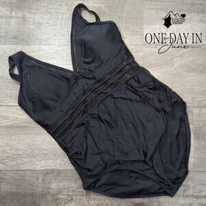 Blooming Jelly Mesh Cut Out One Piece Swimsuit Size XL